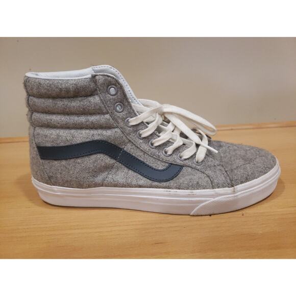Vans Sk8-Hi Reissue Varsity Skateboarding Shoes Sz 9 men 10.5 women Grey - Picture 10 of 12